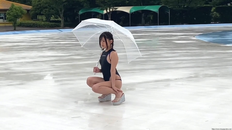 Ayana Nishinaga Swimming Race PHARFAITE in Pool Photo Session Black48
