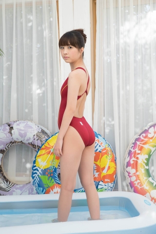 Nagisa Ikeda Red Swimsuit Image Arena04