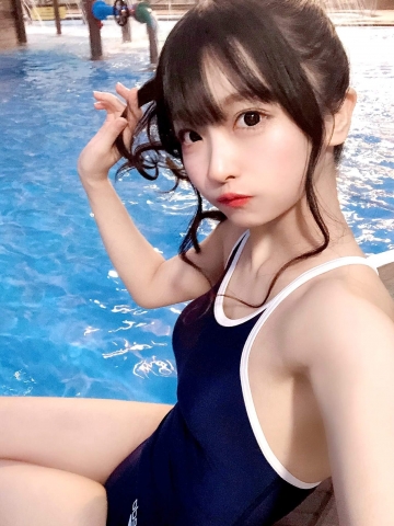 Beautiful girl cosplayers swimming suit School swimsuit063