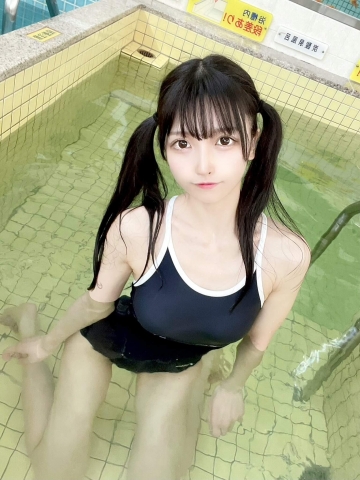 Beautiful girl cosplayers swimming suit School swimsuit097