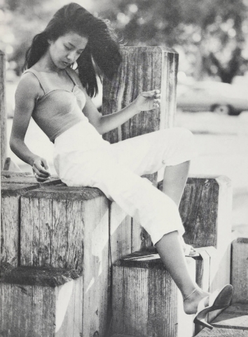 Kimiko Ikegami black and white leotard swimsuit004