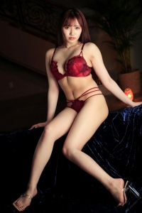 Amiri Saito nude picture red lingerie012