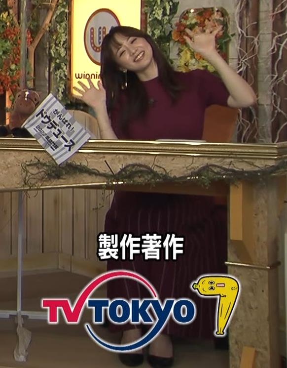 森香澄アナ　巨乳が際立つニットのワンピースキャプ・エロ画像１７